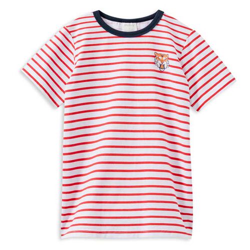 Milky Red Stripe Tiger Tee 2-7Y